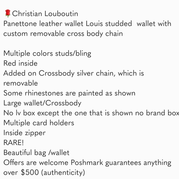 SALE TODAY ONLY!Authentic Louboutin Wallet/Clutch with chain! - Picture 5 of 11